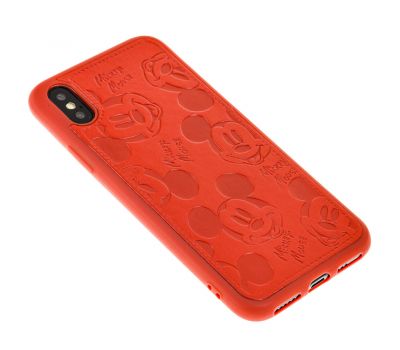 Чохол для iPhone X / Xs Mickey Mouse leather червоний 3143337