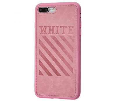 Чохол для iPhone 7 Plus / 8 Plus off-white leather рожевий