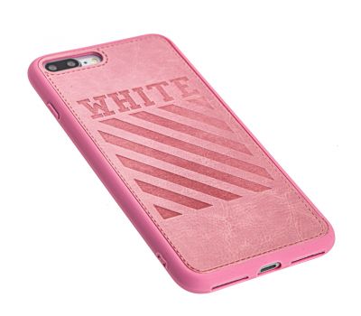 Чохол для iPhone 7 Plus / 8 Plus off-white leather рожевий 3144720