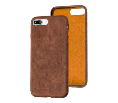 Чохол для iPhone 7 Plus / 8 Plus Leather croco full коричневий