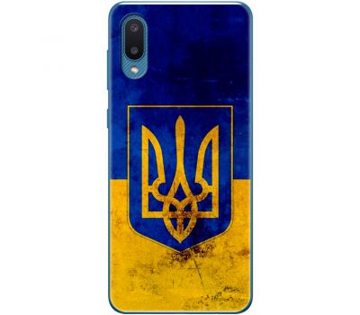 Чохол для Samsung Galaxy A02 (A022) MixCase патріотичні Герб на тлі Прапора