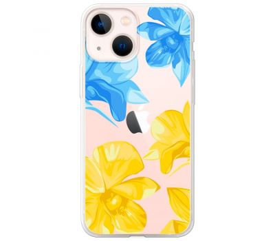 Чохол для iPhone 13 mini MixCase патріотичні синьо-жовті квіти