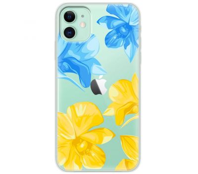 Чохол для iPhone 11 MixCase патріотичні синьо-жовті квіти