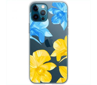 Чохол для iPhone 13 Pro MixCase патріотичні синьо-жовті квіти