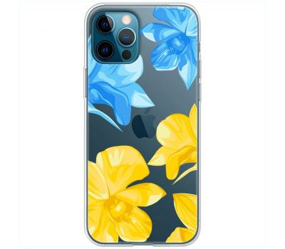 Чохол для iPhone 14 Pro MixCase патріотичні синьо-жовті квіти