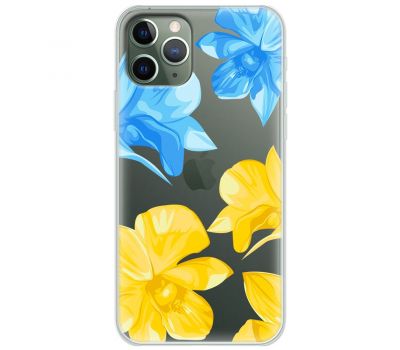 Чохол для iPhone 11 Pro MixCase патріотичні синьо-жовті квіти