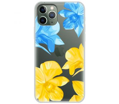 Чохол для iPhone 11 Pro Max MixCase патріотичні синьо-жовті квіти