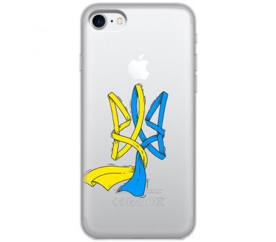 Чохол для iPhone 7 / 8 MixCase патріотичні синє-жовтий Тризуб