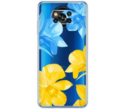 Чохол для Xiaomi Poco X3 / X3 Pro MixCase патріотичні синьо-жовті квіти
