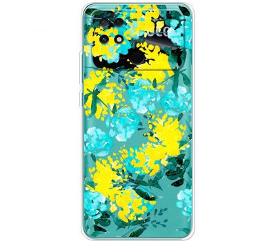Чохол для Xiaomi Poco С40 MixCase патріотичні жовто-блакитні квіти