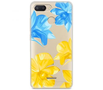 Чохол для Xiaomi Redmi 6 MixCase патріотичні синьо-жовті квіти