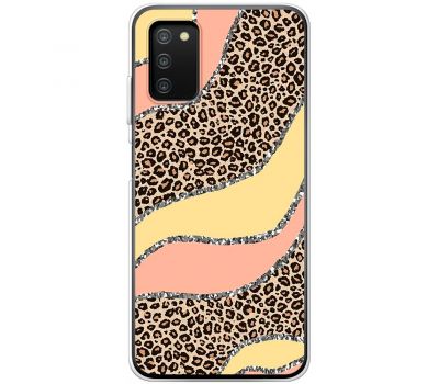 Чохол для Samsung Galaxy A03s (A037) MixCase Леопард жовто-рожевий