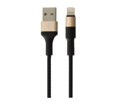 Кабель USB Hoco X26 Xpress Lightning 1m черно-золотистый