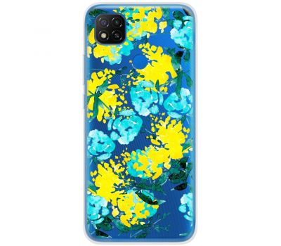 Чохол для Xiaomi Redmi 9C MixCase патріотичні жовто-блакитні квіти