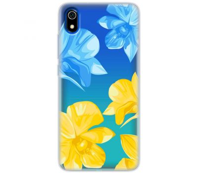 Чохол для Xiaomi Redmi 7A MixCase патріотичні синьо-жовті квіти