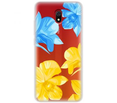 Чохол для Xiaomi Redmi 8A MixCase патріотичні синьо-жовті квіти