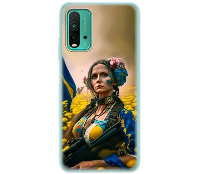 Чохол для Xiaomi Redmi 9T MixCase патріотичні ніжна Українка