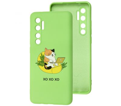 Чохол для Xiaomi Mi Note 10 Lite Wave Fancy freelance cat / mint gum
