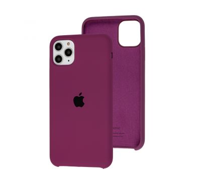 Чохол silicone для iPhone 11 Pro Max case темно-бордовий