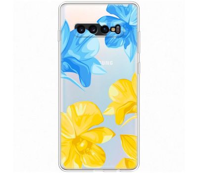 Чохол для Samsung Galaxy S10+ (G975) MixCase патріотичні синьо-жовті квіти