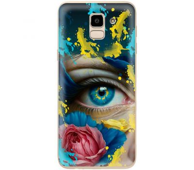 Чохол для Samsung Galaxy J6 2018 (J600) MixCase патріотичні Синє жіноче око