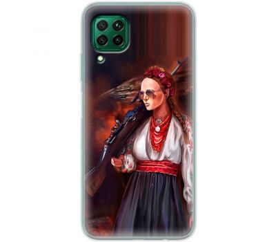 Чохол для Huawei P40 Lite MixCase патріотичні українка з автоматом