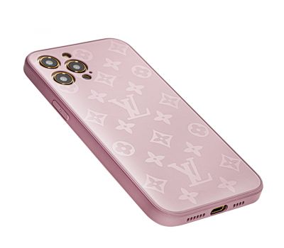 Чохол для iPhone 12 Pro Max glass LV рожевий 3168164