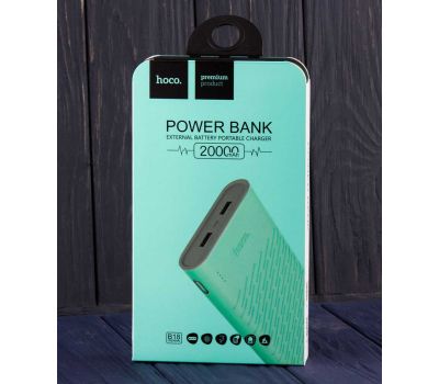 Зовнішній акумулятор power bank Hoco B18 Wen Nai 20000 mAh turquoise 3168666