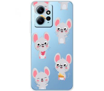 Чохол для Xiaomi Redmi Note 12 4G MixCase Мишки на прозорому