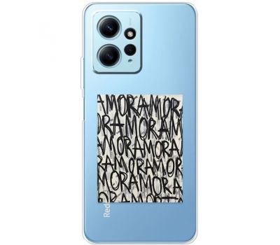 Чохол для Xiaomi Redmi Note 12 4G MixCase Написи 2 на прозорому