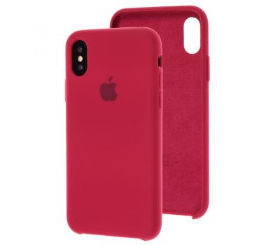 Чохол Silicone для iPhone X / Xs case рожево-червоний