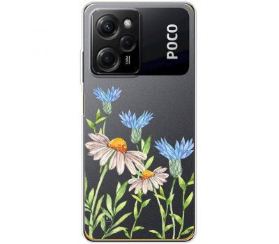 Чохол для Poco X5 Pro / Note 12 Pro Speed Mixcase квіти волошки та ромашки