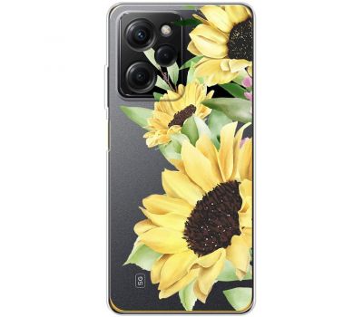 Чохол для Poco X5 Pro / Note 12 Pro Speed Mixcase квіти великі соняшники