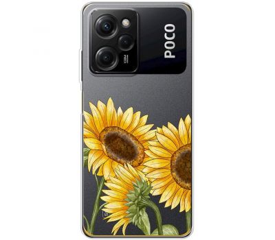 Чохол для Poco X5 Pro / Note 12 Pro Speed Mixcase квіти три соняшники