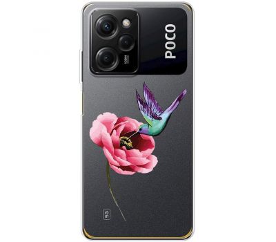 Чохол для Poco X5 Pro / Note 12 Pro Speed Mixcase квіти колібрі в півоні