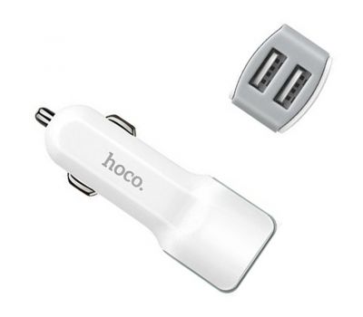 Автомобільний зарядний пристрій Hoco Z23 microUSB 2.4A 2USB білий 3172898