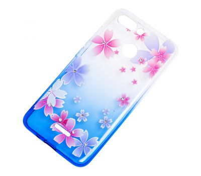 Чохол для Xiaomi Redmi 6 Glamour ambre синій "квіти" 3172152