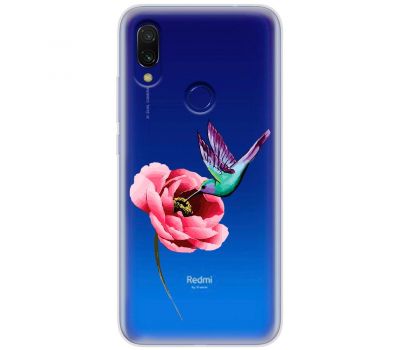 Чохол для Xiaomi Redmi 7 Mixcase квіти колібрі в півоні