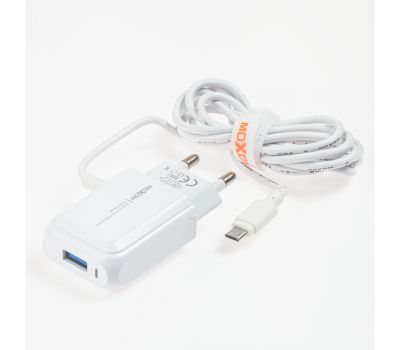 Зарядний пристрій Moxom KH-66 micro cable + USB/2.4A білий 3172521