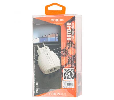 Зарядний пристрій Moxom MX-HC02 Type-C 2USB/2.4A білий 3172663