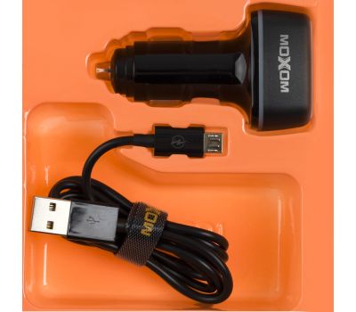 Автомобільний зарядний пристрій Moxom MX-VC01 microUSB 3USB/3,4A чорний 3172516