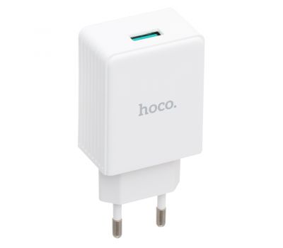 Мережевий адаптер Hoco C34A 1USB QC3.0 білий