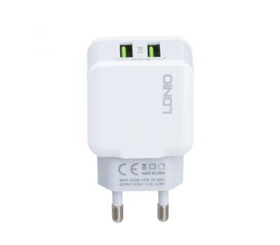 Мережевий адаптер LDNIO A-2202 (2 USB/2.4A) A-2202 білий