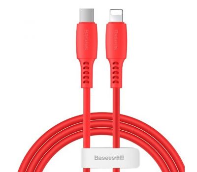 Кабель USB Baseus Colorful Type-C to lightning 18W 1.2m dreen червоний