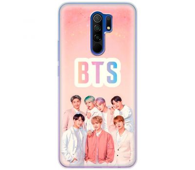 Чохол для Xiaomi Redmi 9 MixCase BTS на рожевому