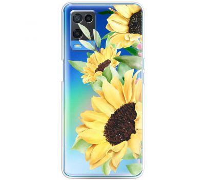 Чохол для Oppo A54 Mixcase квіти великі соняшники