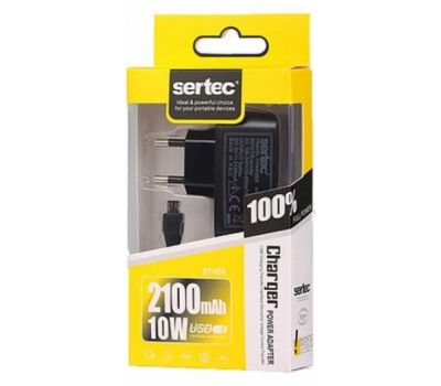 Зарядний пристрій Sertec ST-034 microUSB 2.100 mAh чорний