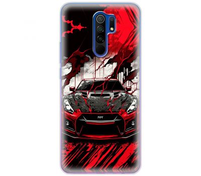 Чохол для Xiaomi Redmi 9 MixCase машини чорно-червона