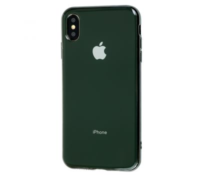 Чохол для iPhone Xs Max Silicone темно-зелений
