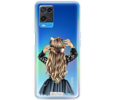 Чохол для Oppo A54 MixCase дівчина з квітковим вінком